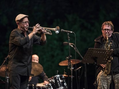 John Zorn (derecha) y Dave Douglas, en el concierto del Masada Quartet. 