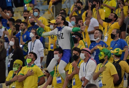 Aficionados de Brasil en el Maracaná, el pasado sábado, durante la final de la Copa América