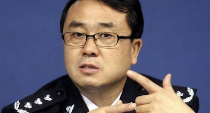 Wang Lijun, exjefe de la polic&iacute;a de Chongqing, durante una conferencia de prensa en 2008. 