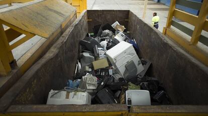 Planta de reciclaje de electrodomésticos en Sevilla.