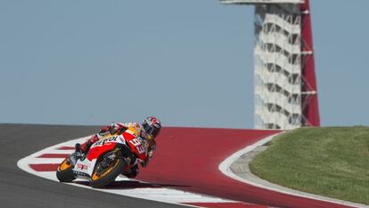 Marc Márquez rueda en el trazado de Austin.