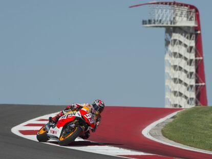 Marc Márquez rueda en el trazado de Austin.