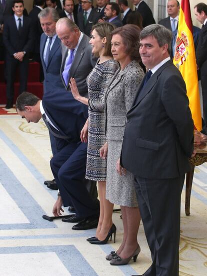 Los Reyes entregan los premios del Deporte, en un acto celebrado en el palacio de El Pardo.