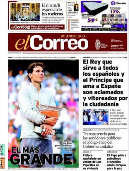 Portada de El Correo de Andalucía.