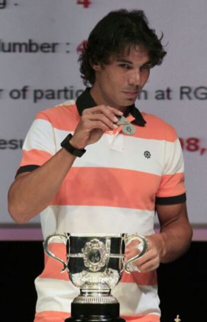 Rafael Nadal, durante el sorteo del cuadro.