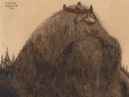 Ilustración para 'Entre gnomos y trolls' de Alfred Smedberg.