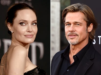 Angelina Jolie y Brad Pitt, retratados ambos en septiembre de 2019.