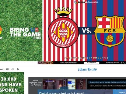 Publicitat del Girona-Barça, al web del 'Miami Herald'.