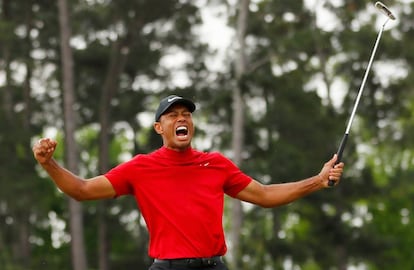 Tiger Woods celebra su victoria el pasado 14 de abril en el Masters de Augusta.