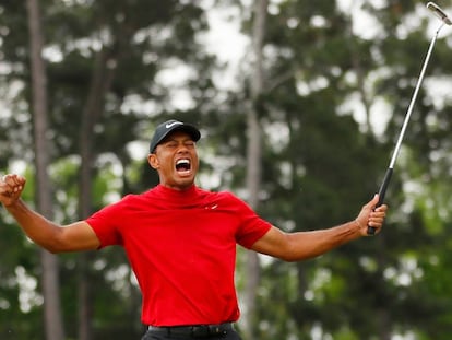 Tiger Woods celebra su victoria el pasado 14 de abril en el Masters de Augusta.