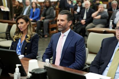 Donald Trump Jr. en el juicio de este 1 de noviembre en Manhattan (Nueva York).