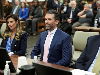 Donald Trump Jr. en el juicio de este 1 de noviembre en Manhattan (Nueva York).