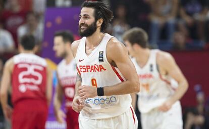 Ricky Rubio durante el partido ante Turquía.