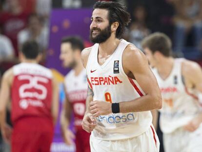 Ricky Rubio durante el partido ante Turquía.