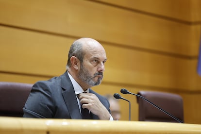 El presidente del Senado, Pedro Rollán, durante la sesión de control al Gobierno celebrada el 11 de junio. 