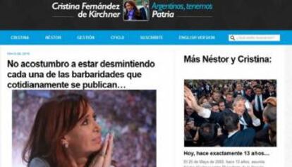 Cristina Kirchner se defendió desde su página web.