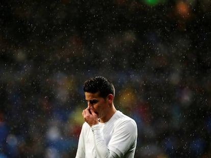 James Rodr&iacute;guez, este s&aacute;bado, durante el partido contra el Sporting. 