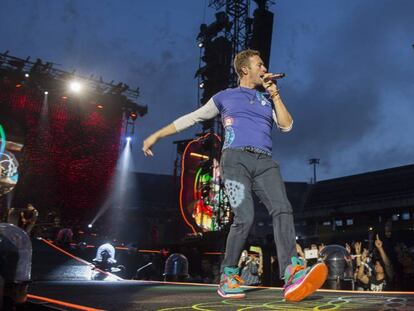 Chris Martin al concert de dijous.