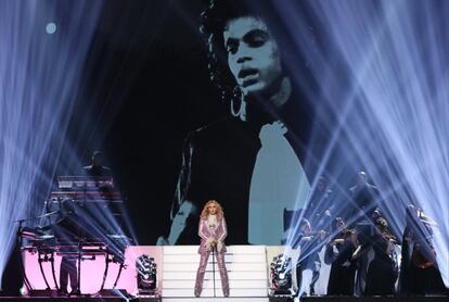 Madonna durante su espectáculo en los Billboard Music Awards, el 22 de mayo de 2016 en Las Vegas, Nevada (EE UU).