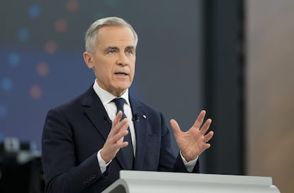 Mark Carney durante su participación en el debate de los líderes federales, este jueves en Montreal, Quebec. 