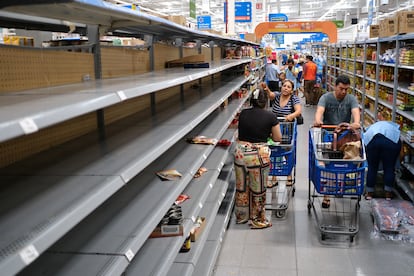 Estantes vacíos en un supermercado de Cancún (Estado de Quintana Roo), el 2 de julio.