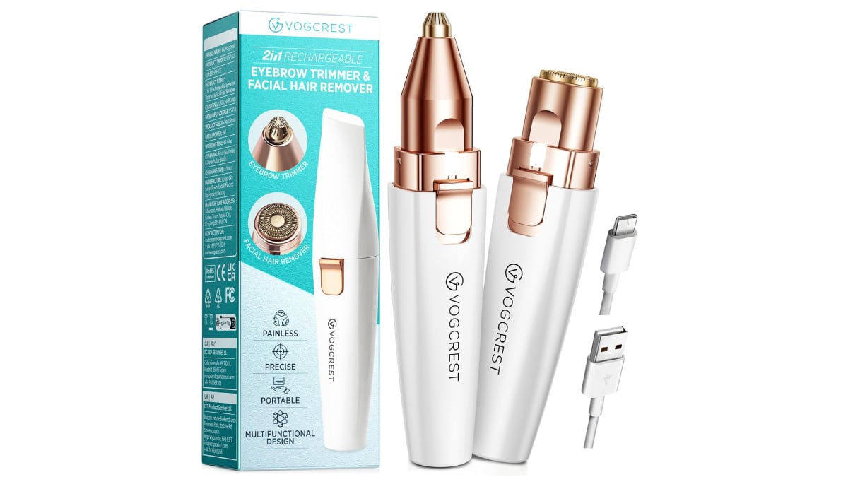 Recortadora facial de cejas con luz led integrada.