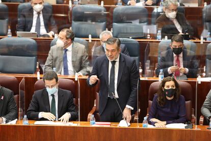 El consejero de Justicia, Enrique López, durante una intervención en la Asamblea de Madrid.