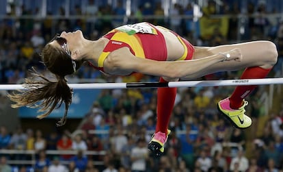 Salto de Ruth Beitia, con el que ganó la medalla de oro en los JJ OO de 2016, en Río de Janeiro (Brasil).