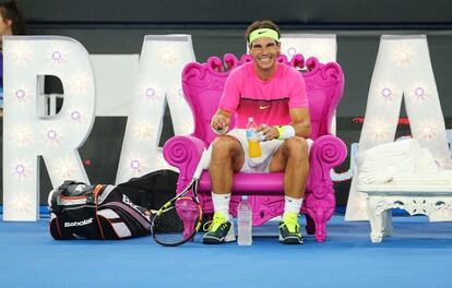 Nadal, durante una exhibición en Melbourne.