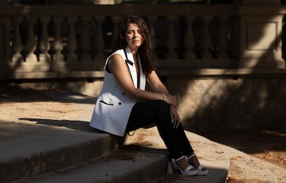 Cristina Espiau, en el parque de Can Buxeres en L'Hospitalet. 