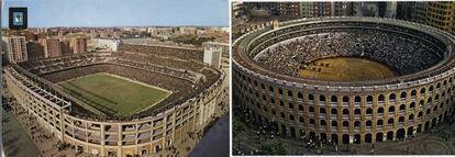 Estadio Santiago Bernabeu (Madrid), 1965. Plaza de toros (Valencia), 1971.