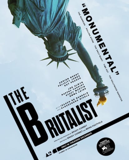 Cartel de la película ‘The Brutalist’ ideado a partir de la gráfica interpretada por el diseñador Sebastián Pardo.