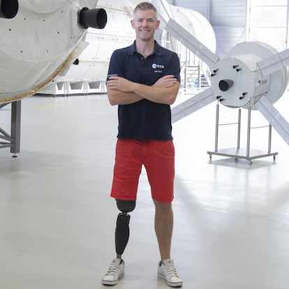 El candidato a parastronauta John McFall, en el centro de entrenamiento de astronautas de la ESA de Colonia (Alemania).