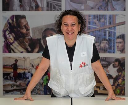 La enfermera Miriam Alía, durante su entrevista en la sede de Médicos sin Fronteras en Madrid.