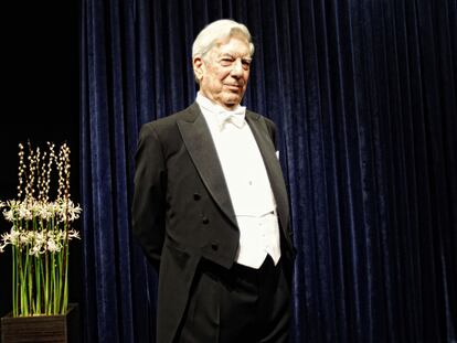 Mario Vargas Llosa, en el Grand Hôtel de Estocolmo el pasado día 10.