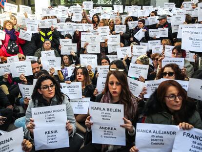 Fotografía de archivo de una concentración frente al Ayuntamiento de Madrid en contra de la violencia machista.