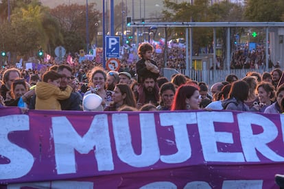 Manifestación por el Día de la Mujer, ayer en Sevilla.