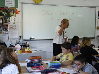 Una clase en un colegio valenciano.