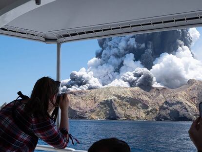 Momentos después de la explosión del volcán.