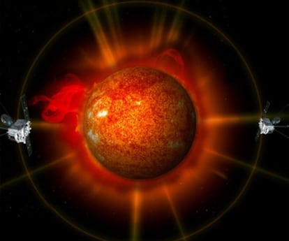 Las dos satélites de la misión Stereo observan los dos hemisferios del Sol