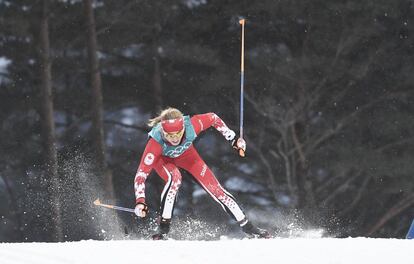 A canadense Cendrine Brown durante a classificação de Cross Country Sprint em PyeongChang.