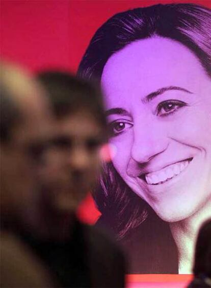 Cartel de Carme Chacón en el mitin cena del PSC.