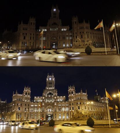 El Ayuntamiento de Madrid se ha sumado al apagado de luz de edificios de todo el planeta en el día internacional del clima.