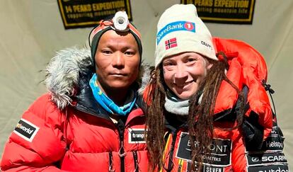 Tenjen Lama Sherpa and Kristin Harila