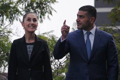 Claudia Sheinbaum y Omar García Harfuch en Ciudad de México, en noviembre de 2022.