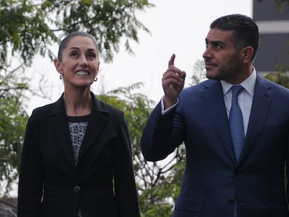 Claudia Sheinbaum y Omar García Harfuch en Ciudad de México, en noviembre de 2022.