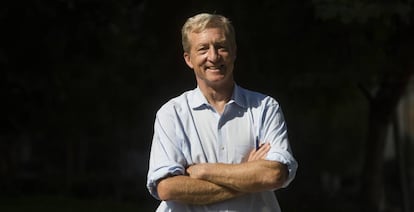 Tom Steyer, durante la entrevista con EL PAÍS en Irvine, California.