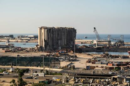 Vista del estado actual del puerto de Beirut, el pasado jueves.