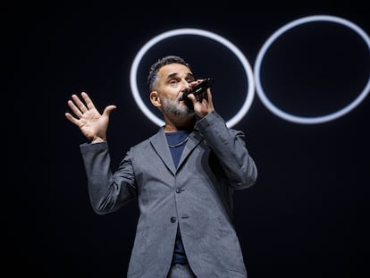 El cantante uruguayo Jorge Drexler, durante el concierto del sábado en el Wizink Center de Madrid.