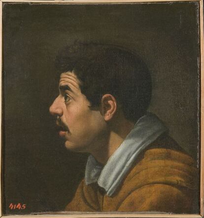 Head of a Man in Profile, c 1616, de Diego Velázquez de Silva (1599–1660).